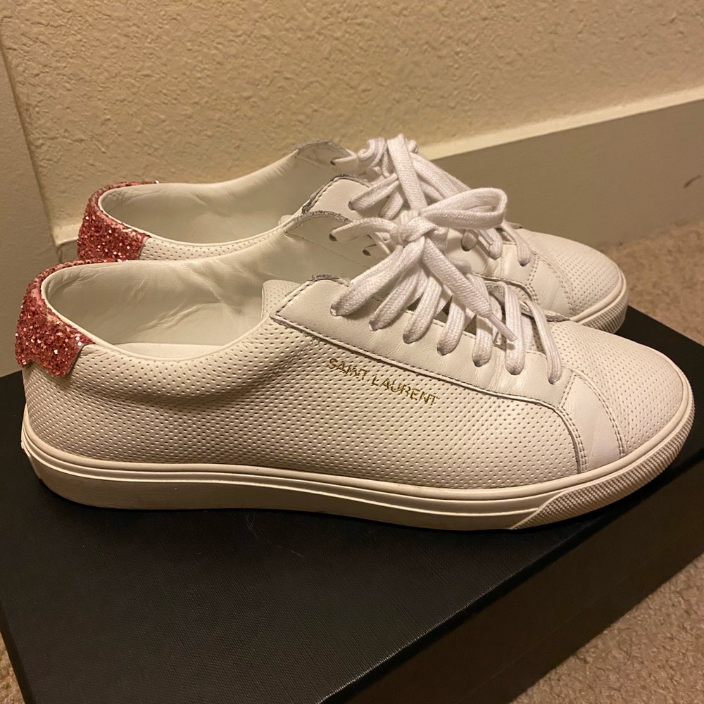 SAINT LAURENT PARIS ANDY SNEAKERS IN LEATHER